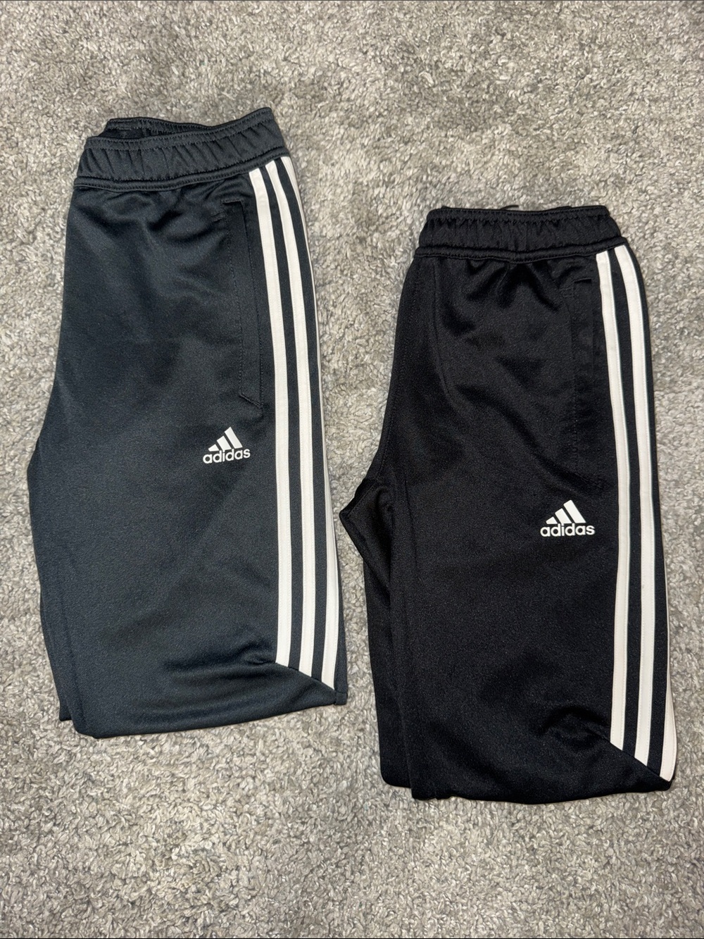 adidas Kids Black Joggers with White Three Stripes